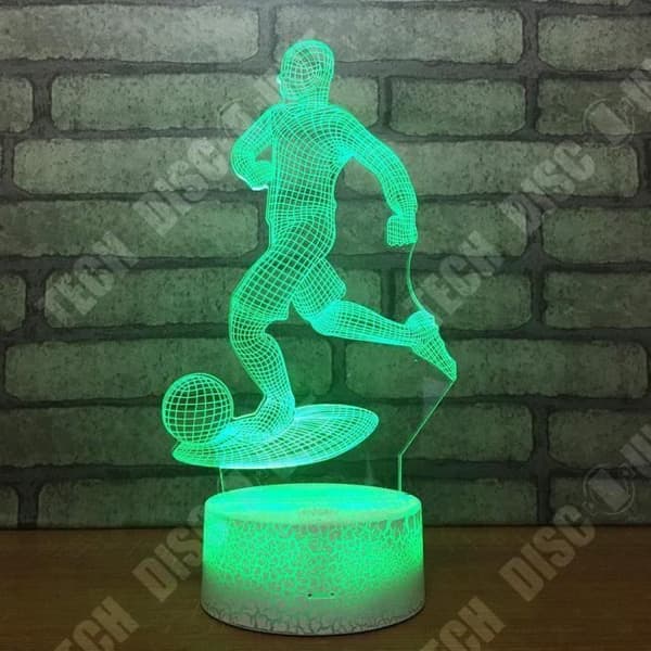 TD® 3D Illusion Nattljus Spela Fotboll Form Touch Nattlampa 7 färger Ändra Led Bordslampa Dekor Hem Gåvor