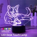 Miniatyrbild 1 av 4: 3D LED Night Light Touch Sänglampa -Katt - 7 färger - Barngåva Batteridriven (UTAN BATTERIER)