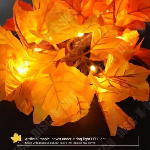 TD® LED slingljus Simulering lönnlöv 10 lysdioder 1,5M