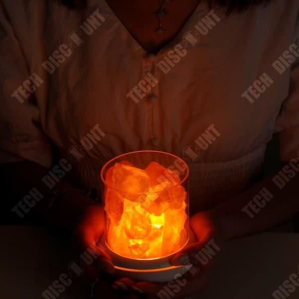TD® Nattljus USB Laddning Kreativ Himalaya Saltsten LED Skrivbordsdekoration Aromaterapi Saltlampa