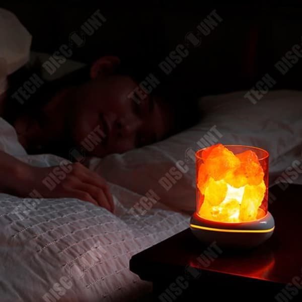 TD® Nattljus USB Laddning Kreativ Himalaya Saltsten LED Skrivbordsdekoration Aromaterapi Saltlampa