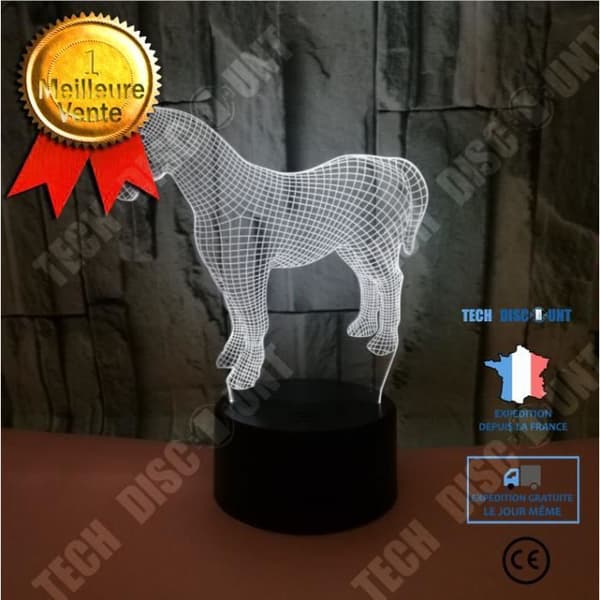 TD® Nytt 3D ponny nattljus present 3D-ljus Dekorativ belysning Färgglad Touch Liten bordslampa