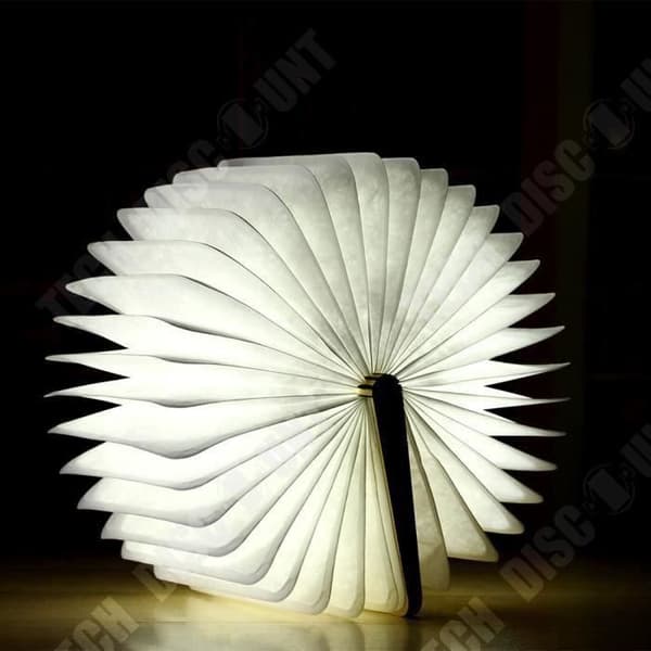 TD® Book light trä LED vit kraftpapper boksida nattlampa kreativ ögonskydd bordslampa blädderbok ljus