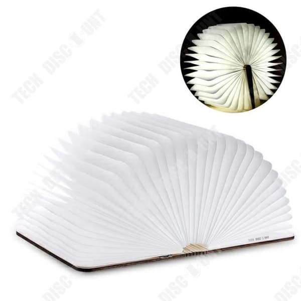 TD® Book light trä LED vit kraftpapper boksida nattlampa kreativ ögonskydd bordslampa blädderbok ljus