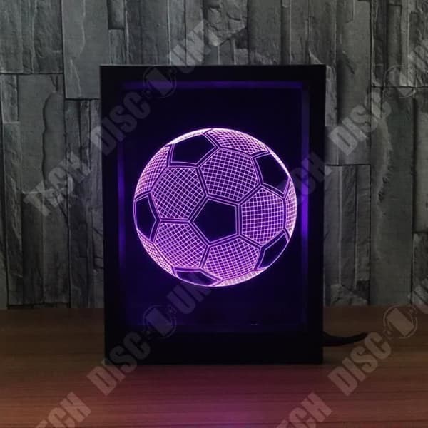 TD® 3D LED-lampa Optisk Illusion Fotboll Form/Nattljus Fotoram Kreativ gåva Visuell anmärkningsvärd effekt