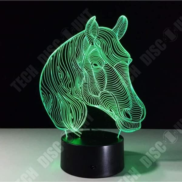 TD® bordslampa 3D LED optisk nattljus Hästhuvud 7 färgskiftande dekoration/sovrum kontor/ABS Akryl/dekoration