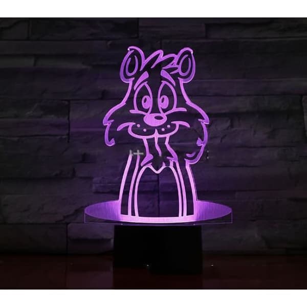 TD® Dekorativ USB-hund 7 färger Fjärrkontroll Optisk illusion Nattljus 3D-visualisering Bordsbordslampor 3D-glöd LED