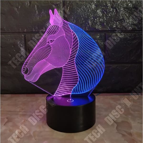 TD® xm10128-Hem Akrylglas färger Ändrar djurhäst Led nattlampor 3D led ljus bordsbordslampa