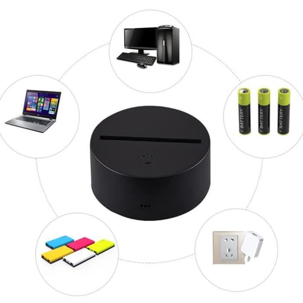 TD® Optisk bordslampa dekorativ touch 7 färger optisk illusion - fotbollsmodell - låg förbrukning USB-kabel eller 3 AA-batterier