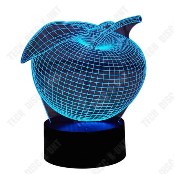 TD® Lampa 7 färger 3D Apple USB LED/ Nattljus Färgglad inredning Atmosfär skrivbordslampa för barn