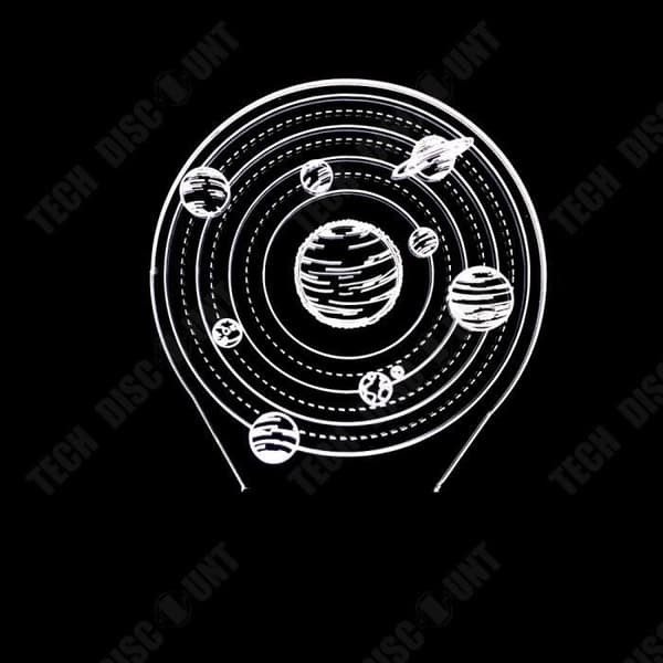 TD® 3D LED-lampa Universum Planet/Bord Illusion Universum Skrivbord/7 färgskiftande/Nattljus Bordslampa Nattljus för barn
