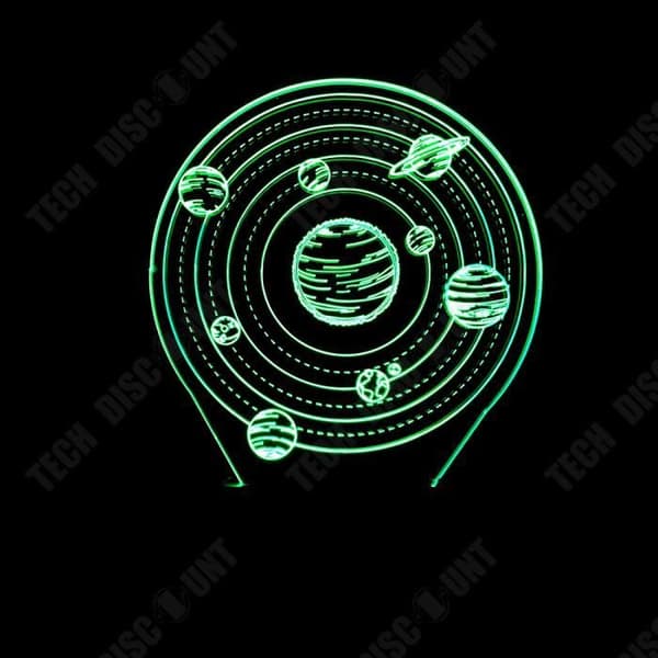 TD® 3D LED-lampa Universum Planet/Bord Illusion Universum Skrivbord/7 färgskiftande/Nattljus Bordslampa Nattljus för barn
