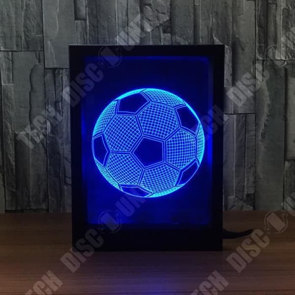 TD® 3D LED-lampa Optisk Illusion Fotbollsform/Kreativ fotoram Nattljuspresent Visuell anmärkningsvärd effekt