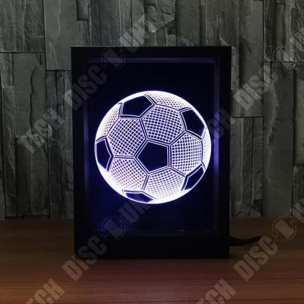 TD® 3D LED-lampa Optisk Illusion Fotbollsform/Kreativ fotoram Nattljuspresent Visuell anmärkningsvärd effekt