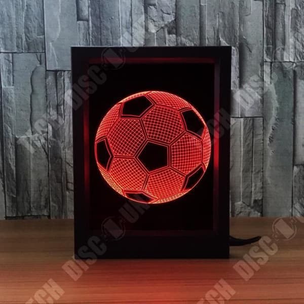 TD® 3D LED-lampa Optisk Illusion Fotbollsform/Kreativ fotoram Nattljuspresent Visuell anmärkningsvärd effekt