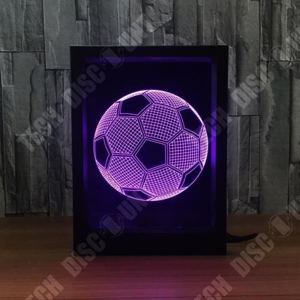 TD® 3D LED-lampa Optisk Illusion Fotbollsform/Kreativ fotoram Nattljuspresent Visuell anmärkningsvärd effekt