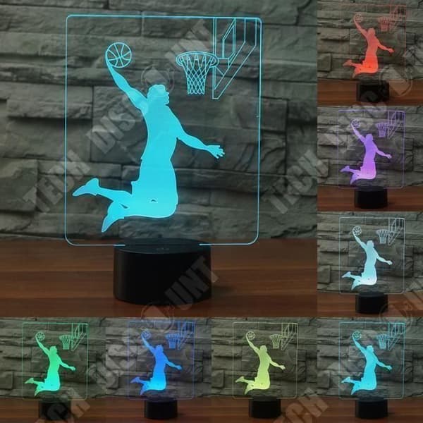 TD® Optisk bordslampa dekorativ touch 7 färger optisk illusion - dunk modell - låg förbrukning USB-kabel eller 3 AAA-batterier