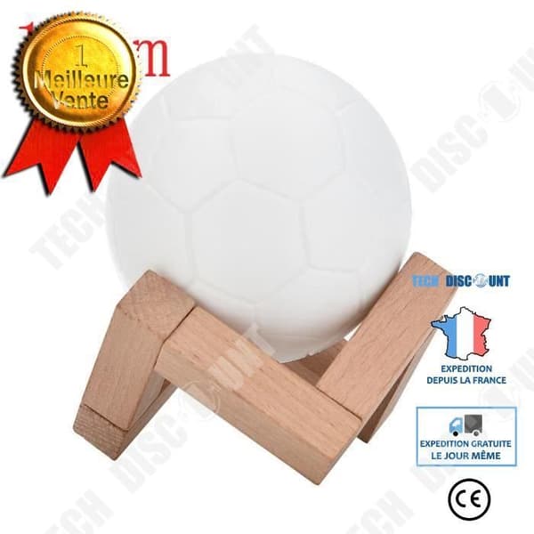 TD® Fotbollsformad bordslampa LED-ljusdekoration Fotbollsmodell Boll LED-ljus Energisparande Vit