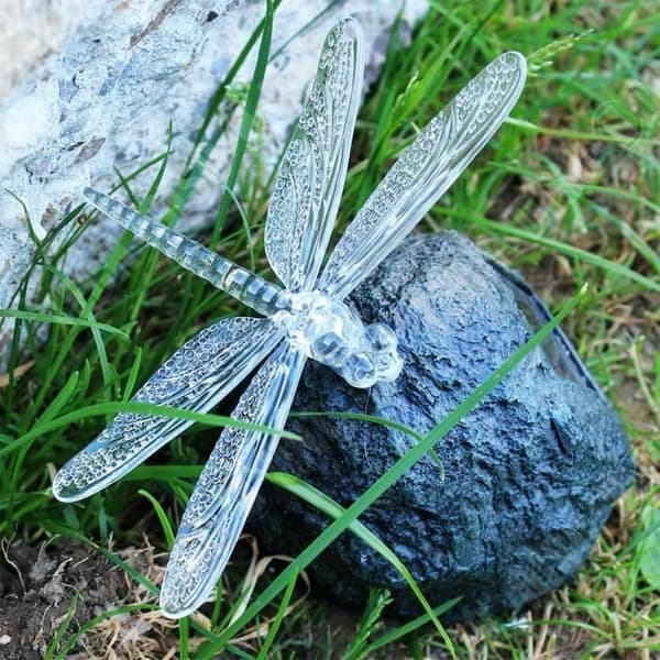 TD® Outdoor LED Solar Light Garden Color Changer Akrylsten Dragonfly Terrace Damm - Vattentät LED Solar Light