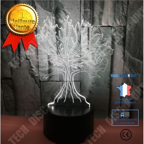 TD® 3D Big Tree Colorful Touch LED visuellt ljus