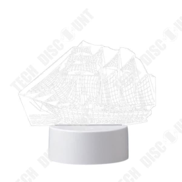 TD® Optisk bordslampa dekorativ taktil trend optisk illusion - båtmodell - strömförsörjningsknapp lampa USB-ljuskälla