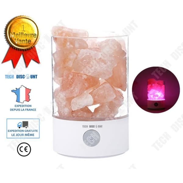 TD® Himalaya saltkristall lampa sängbord läser barn led modern trådlös flicka barn pojke nattlampa deco