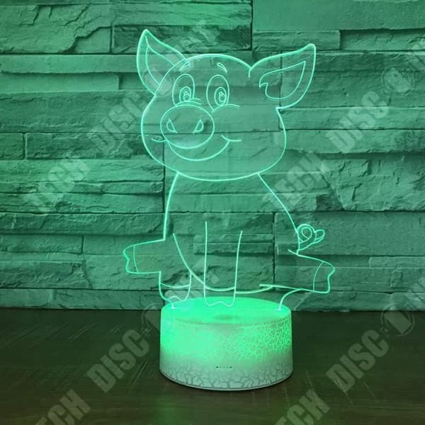 TD® Optisk bordslampa dekorativ taktil 7 färger optisk illusion - grismodell - USB-kabel med låg förbrukning eller 3 AAA-batterier