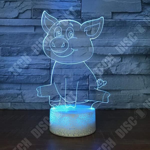 TD® Optisk bordslampa dekorativ taktil 7 färger optisk illusion - grismodell - USB-kabel med låg förbrukning eller 3 AAA-batterier
