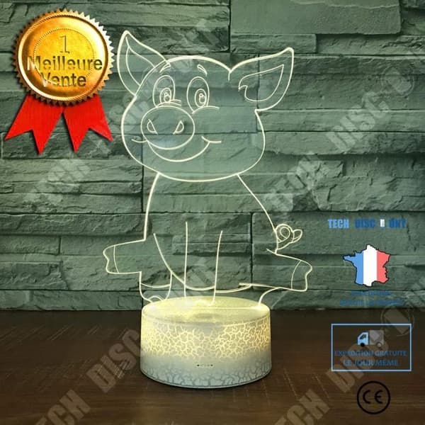 TD® Optisk bordslampa dekorativ taktil 7 färger optisk illusion - grismodell - USB-kabel med låg förbrukning eller 3 AAA-batterier