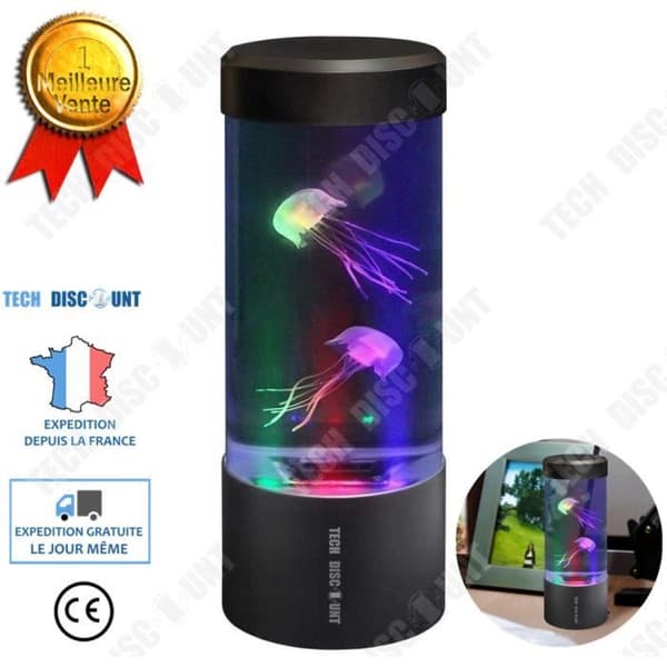 TD® LED Aquarium Manet Simuleringslampa Elektronisk bordsdekoration Nattlampa med USB-port Perfekt som födelsedagspresent