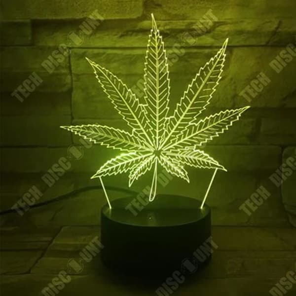 TD® Optisk bordslampa dekorativ taktil 7 färger optisk illusion - lönnmodell - lågförbrukning USB-kabel 3 AAA-batterier