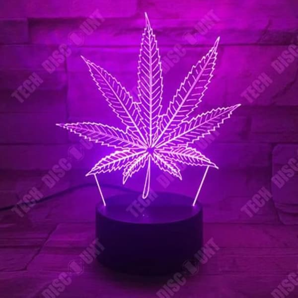 TD® Optisk bordslampa dekorativ taktil 7 färger optisk illusion - lönnmodell - lågförbrukning USB-kabel 3 AAA-batterier