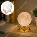 Miniatyrbild 2 av 4: TD® Moon Touch-lampa Moonlight Nattlampa i sovrummet, 3D-uppladdningsbar strömbrytare Heminredning skrivbordslampa vid sängbord