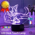 Miniatyrbild 1 av 4: INN® kattlampa barns nattlampa sänglampa bordslampa flera färger LED sovrum akryl kontor 3D djur strömbrytare