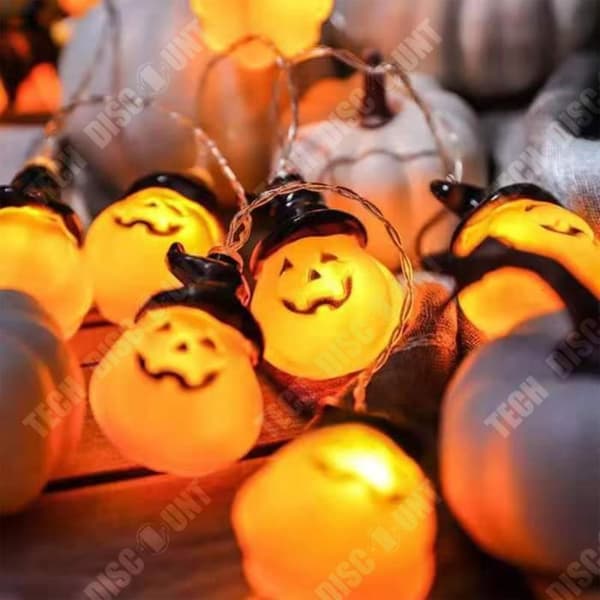 TD® 20 LED Black Hat Jack-o-lantern Halloween Pie String Lights för festliga stämningsljus Jul utomhusfestljus