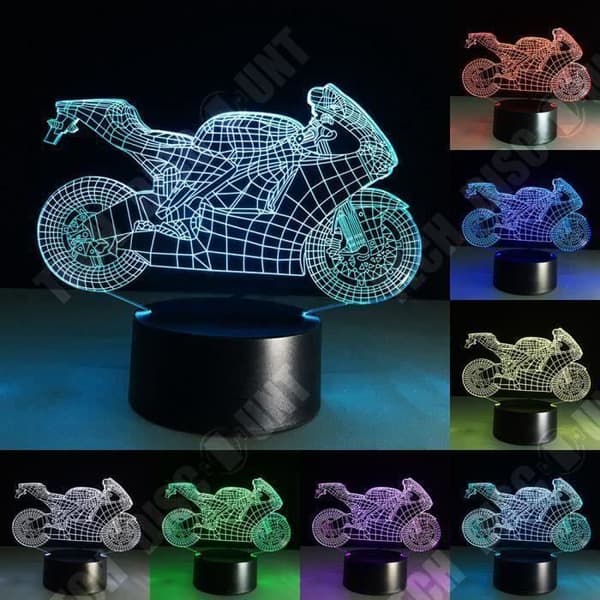 Skrivbordslampa - TEKNISK RABATT - 3D Motorcykelljus - LED - Touch - Flerfärgad