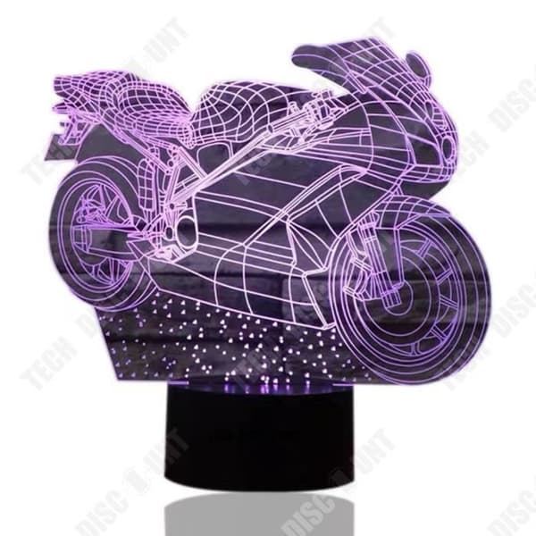 Skrivbordslampa - TEKNISK RABATT - 3D Motorcykelljus - LED - Touch - Flerfärgad