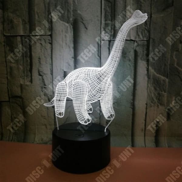 TD® Optisk bordslampa dekorativ taktil 7 färger optisk illusion - diplodocus modell - låg förbrukning USB-kabel 3 AA-batterier