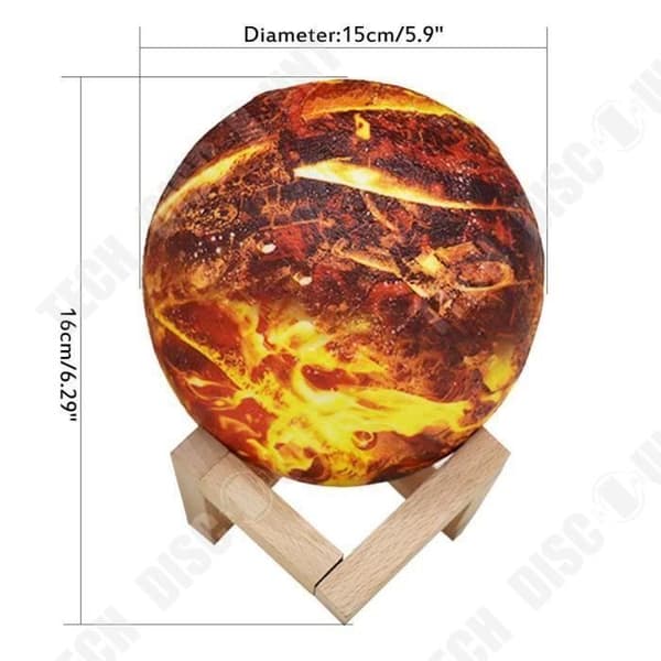 TD® Burning planet dekorativt ljus eld planet inredning LED-ljus högt batteri energisparande 7 färger