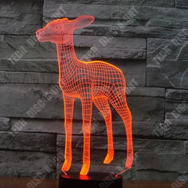 TD® Deer 3D Colorful Lights Fashion Touch Light Akryl USB Powered Touch Model Födelsedagspresenter, semesterpresenter