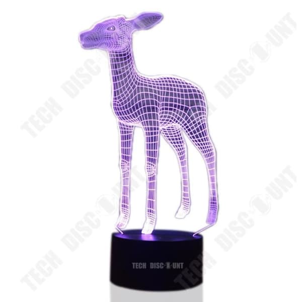 TD® Deer 3D Colorful Lights Fashion Touch Light Akryl USB Powered Touch Model Födelsedagspresenter, semesterpresenter