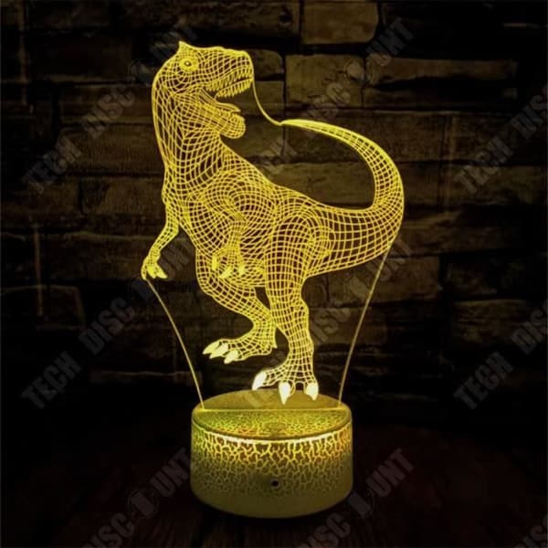 TD® Kreativ present akryl 3d dinosaurie lampa stereo led bas färgglad omgivande ljus barn klapp bordslampa