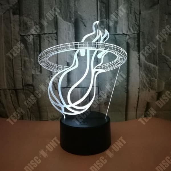 TD® Dekorativ optisk lampa touch 7 färger optisk illusion flammande Basketmodell lågförbrukning USB-kabel 3 AAA-batterier