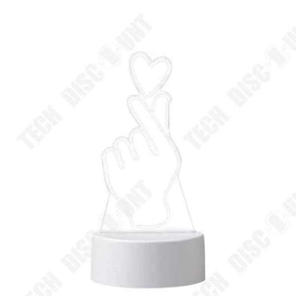 TD® 3D USB LED-lampa Hand och hjärta Akrylplatta / Nattljus Bord Sängbord Skrivbord sovrumsinredning Present varmvit lampa