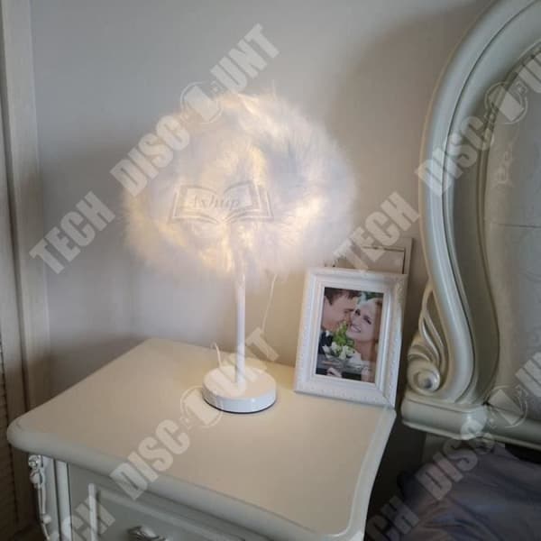 TD® Feather sovrumsbordslampa inredning nattljus modern trend fjäder sänglampa sovrum vardagsrum