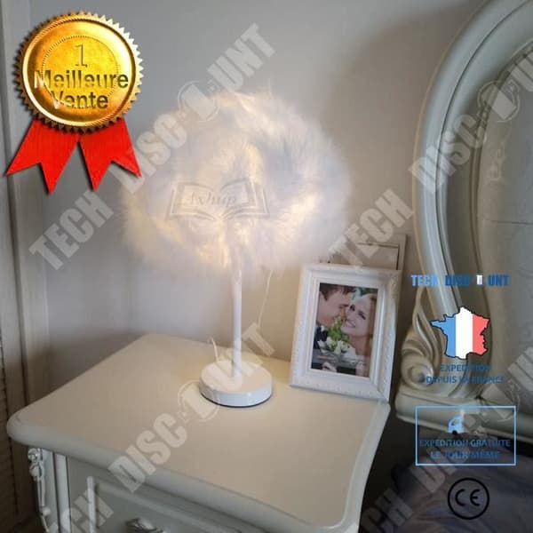 TD® Feather sovrumsbordslampa inredning nattljus modern trend fjäder sänglampa sovrum vardagsrum