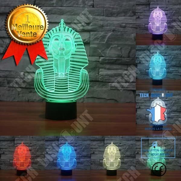 TD® Optisk bordslampa dekorativ touch 7 färger optisk illusion - sfinxmodell - lågförbrukning USB-kabel eller 3 AAA-batterier