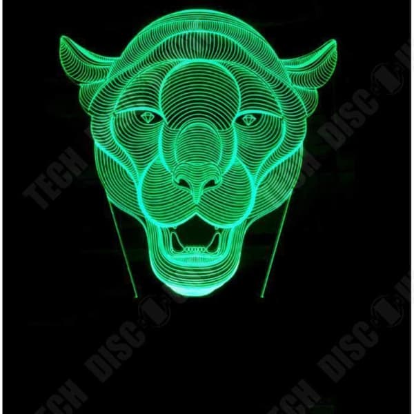TD® Optisk bordslampa dekorativ taktil 7 färger optisk illusion - tigermodell - låg förbrukning USB-kabel eller 3 AAA-batterier