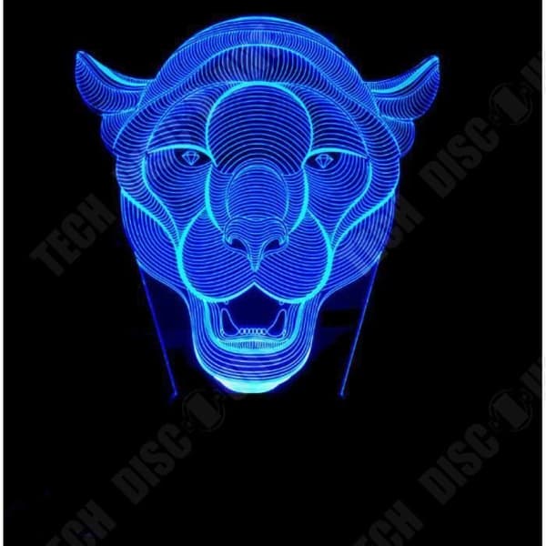 TD® Optisk bordslampa dekorativ taktil 7 färger optisk illusion - tigermodell - låg förbrukning USB-kabel eller 3 AAA-batterier