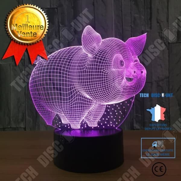 TD® Optisk bordslampa dekorativ taktil 7 färger optisk illusion - grismodell - USB-kabel med låg förbrukning eller 3 AAA-batterier